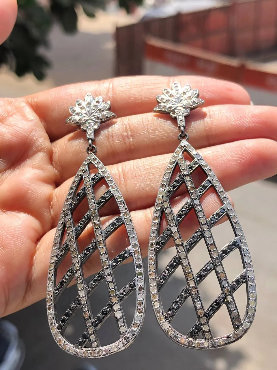 Vintage Sterling Silver Drop Earrings