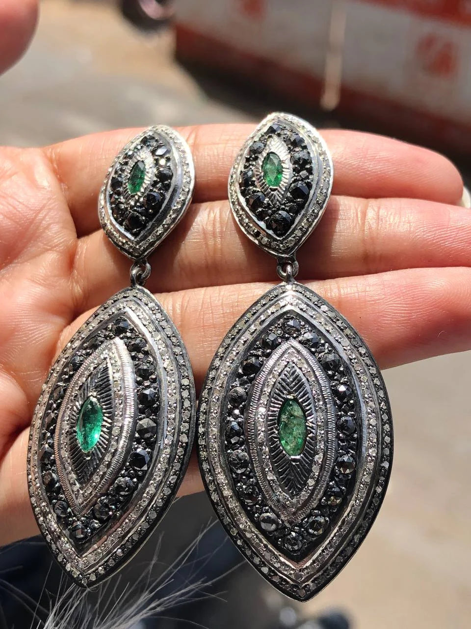 Vintage Collection: Antique Traditional Style 925 Sterling Silver Earring