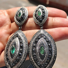 Vintage Collection: Antique Traditional Style 925 Sterling Silver Earring