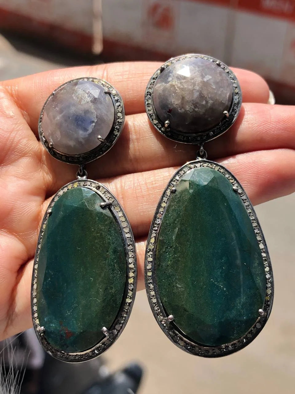 Antique Gemstone Dangle Earring