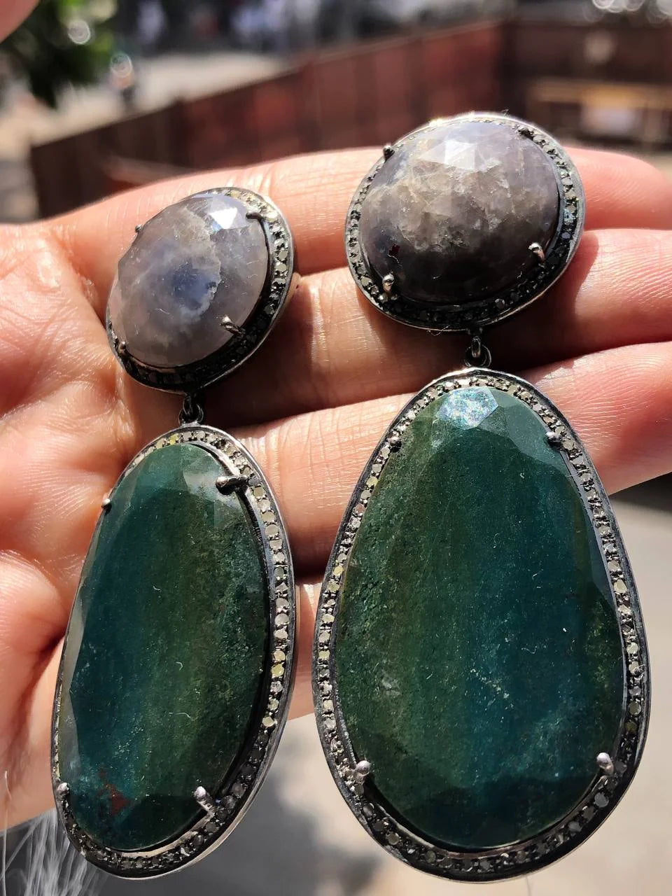 Antique Gemstone Dangle Earring