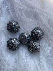 Vintage Emerald Sterling Silver Beads