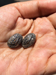 Oval Shape Vintage Silver Beads