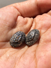 Oval Shape Vintage Silver Beads