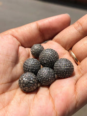 Natural Diamond Silver Balls For Jewelry
