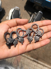 Natural Diamond Unique Silver Keychain