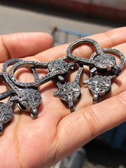 Natural Diamond Unique Silver Keychain