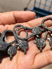 Natural Diamond Unique Silver Keychain