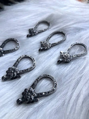 Floral Keychain Sterling SIlver