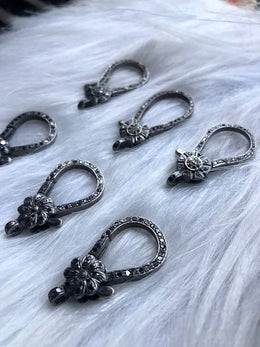 Floral Keychain Sterling SIlver