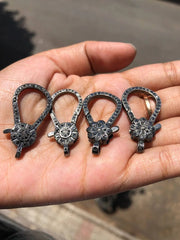 Floral Keychain Sterling SIlver