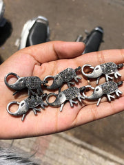 Elephant Shape Keychain Natural Diamond