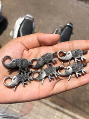 Elephant Shape Keychain Natural Diamond