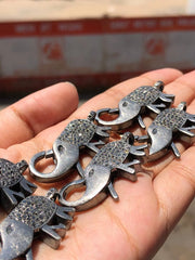 Elephant Shape Keychain Natural Diamond