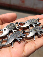 Elephant Shape Keychain Natural Diamond