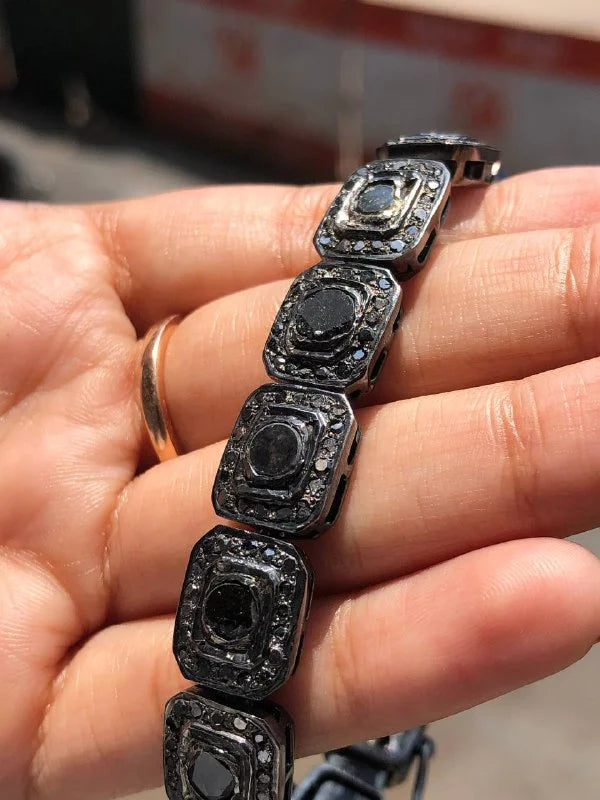 Black Rhodium Natural Diamond Deco Bracelet