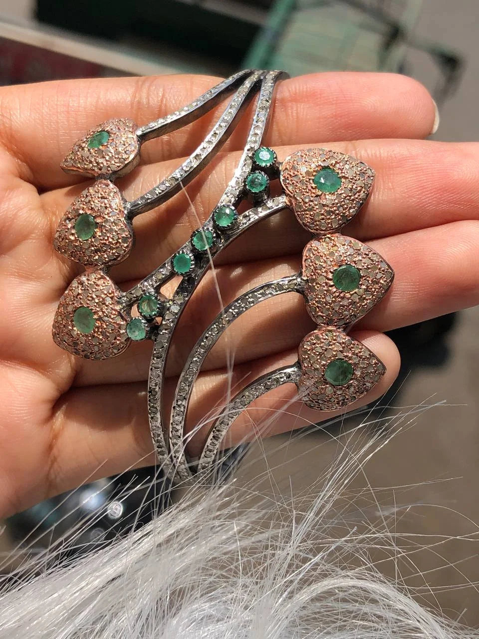 Round Cut Vintage Style Silver Bracelet