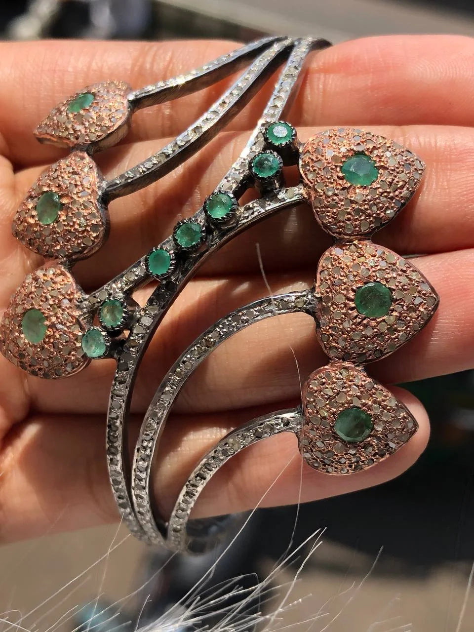 Round Cut Vintage Style Silver Bracelet