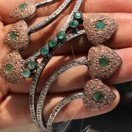 Round Cut Vintage Style Silver Bracelet
