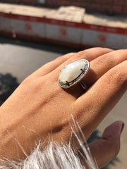 Oval Cut Opal Stunning Silver Ring