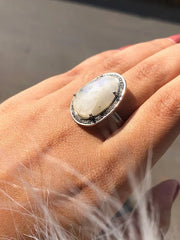 Oval Cut Opal Stunning Silver Ring