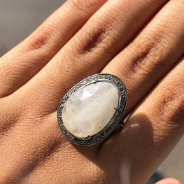 Oval Cut Opal Stunning Silver Ring