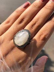 Oval Cut Opal Stunning Silver Ring