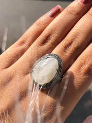 Oval Cut Opal Stunning Silver Ring