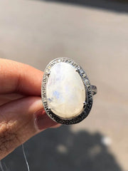 Oval Cut Opal Stunning Silver Ring