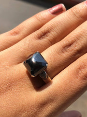 Emerald Cut Sterling Silver Ring