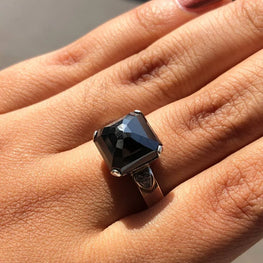 Balck Moissanite Stunning Ring 925 Sterling Silver Beautiful Ring For Birthday Gift