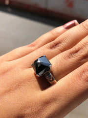 Emerald Cut Sterling Silver Ring