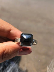 Emerald Cut Sterling Silver Ring