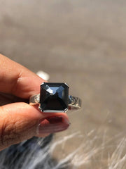 Emerald Cut Sterling Silver Ring