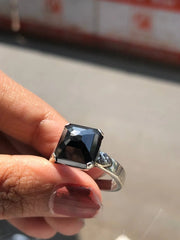 Emerald Cut Sterling Silver Ring