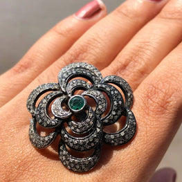 Art Deco Floral Stunning Ring