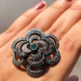 Art Deco Floral Stunning Ring