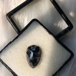Pear Cut Natural Black Loose Diamond