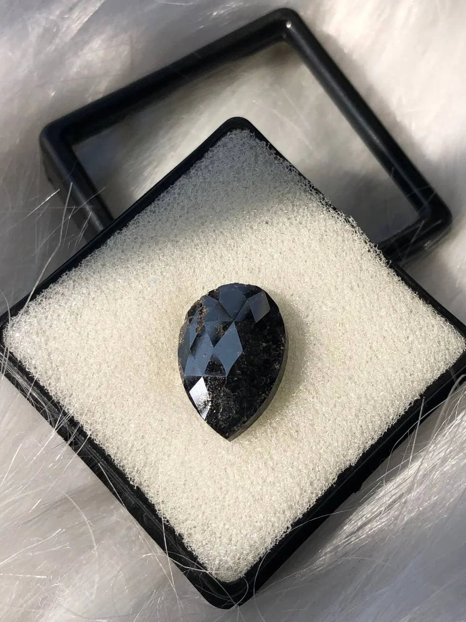 Natural Pear Cut Black Diamond Loose
