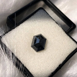 Hexagon Cut Black Fancy Natural Diamond