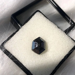 4.87Ct Hexagon Cut Black Natural Diamond