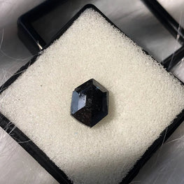 4.87Ct Hexagon Cut Black Natural Diamond