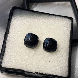 Cushion Cut Black Loose Diamond Matching Pair