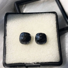Cushion Cut Black Loose Diamond Matching Pair