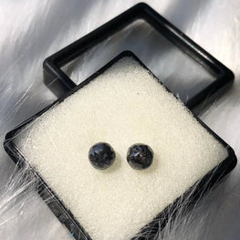 Round Cut Black Natural Diamond Pair