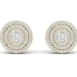 Round Cut Halo Style Stud Earring