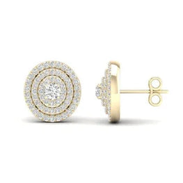 Round Cut Halo Style Stud Earring