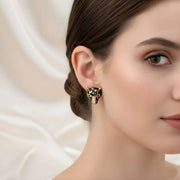 women's earrings white gold, women's white gold stud earrings, 10 karat gold hoop earring