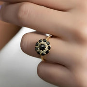antique wedding rings 1920s, classic diamond ring, old mine diamond, old miners cut diamond ring, black diamond ring