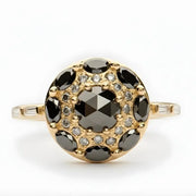antique wedding rings 1920s, classic diamond ring, old mine diamond, old miners cut diamond ring, black diamond ring
